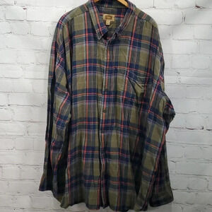 The Foundry Supply Co Long Sleeve Plaid Button Down Men's Size 4XLT